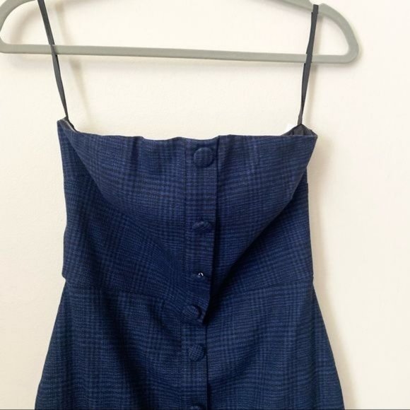 NWT Lovers + Friends Bliss Plaid Button Front Strapless Mini Dress - Picture 4 of 8
